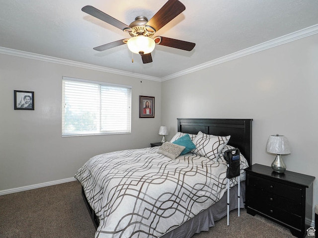 2777 W 1100 N, Layton, UT 84041 - bedroom featuring carpet floors, a ceiling fan, crown molding, and baseboards