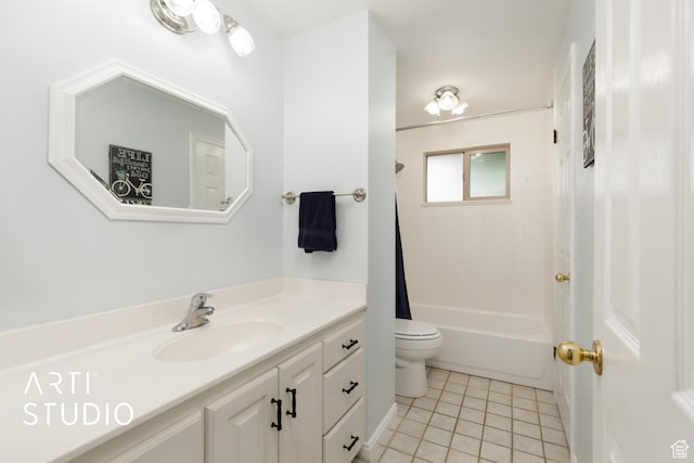 970 N 500 E, Pleasant Grove, UT 84062 - full bathroom featuring vanity, tile patterned floors, toilet, and  shower combination