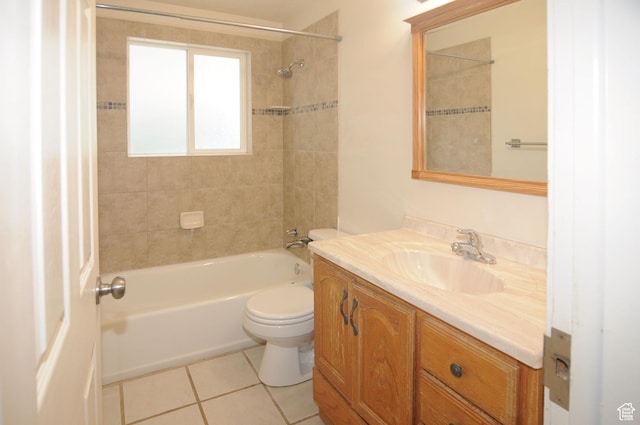 536 S Brinker E, Ogden, UT 84404 - bathroom featuring tile patterned flooring, tub / shower combination, toilet, and vanity
