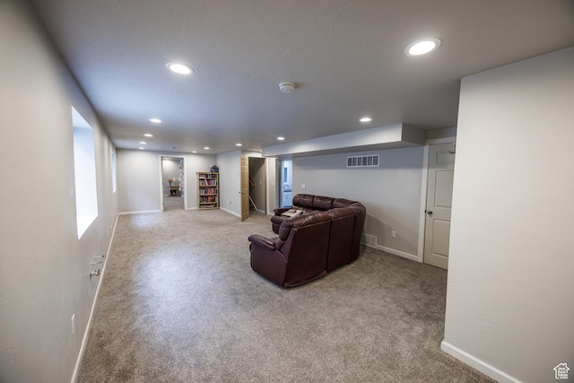 680 Stonne Ln, Kaysville, UT 84037 - living room with baseboards, recessed lighting, and carpet flooring