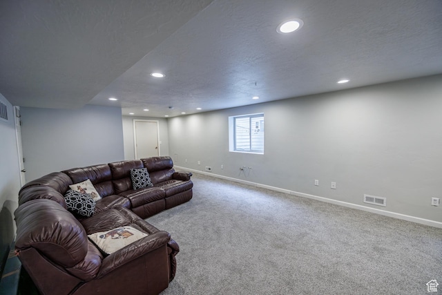 680 Stonne Ln, Kaysville, UT 84037 - living room featuring baseboards, recessed lighting, carpet floors, and visible vents