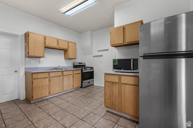 779 S 400 E, Salt Lake City, UT 84111 - kitchen featuring light countertops, light tile patterned floors, stainless steel appliances, and a sink