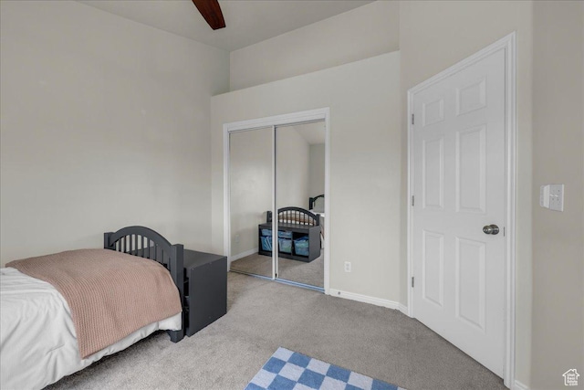3909 N Davencourt Loop, Lehi, UT 84043 - bedroom with a closet, a ceiling fan, carpet, and baseboards