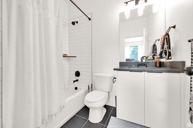 14348 S Champ Cv, Draper, UT 84020 - full bath featuring tile patterned floors, shower / bathtub combination with curtain, vanity, and toilet