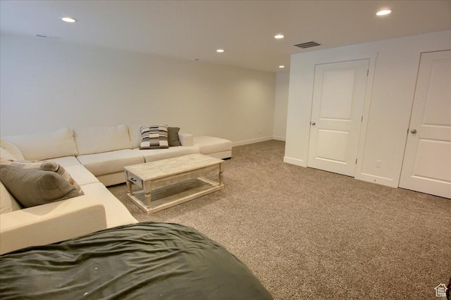 200 W 1200 S Unit 61, Tremonton, UT 84337 - living area with baseboards, carpet flooring, recessed lighting, and visible vents