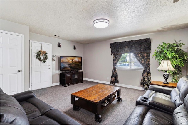 121 N 3000 W, West Point, UT 84015 - living room featuring baseboards, carpet flooring, a textured ceiling, and visible vents