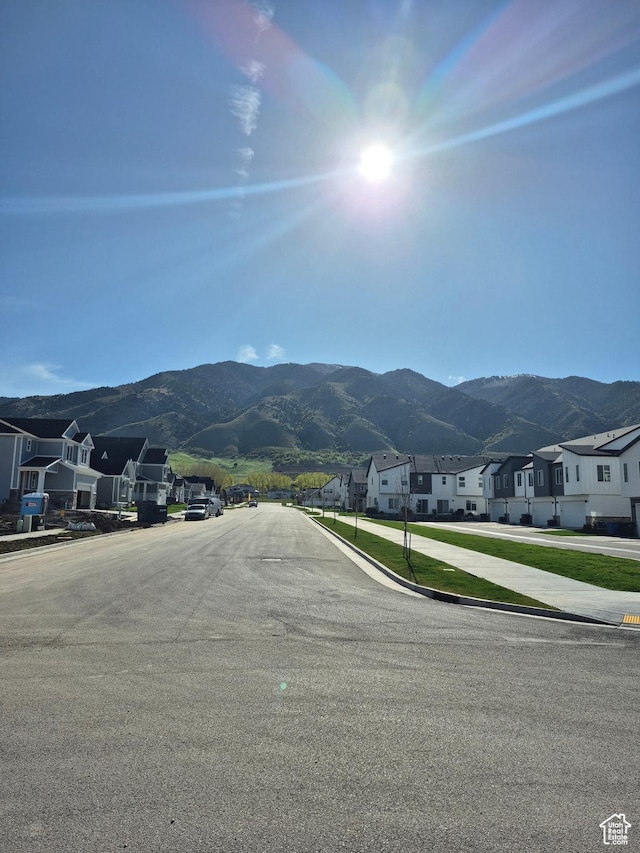 mountain view with a residential view