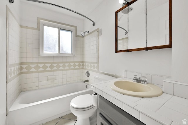 4522 S 2675 W, Roy, UT 84067 - full bathroom with toilet, tile patterned floors, bathing tub / shower combination, and vanity