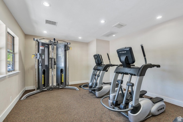 1275 E Shadow Ridge Dr S Unit 10N, Cottonwood Heights, UT 84047 - exercise room with recessed lighting, baseboards, and visible vents