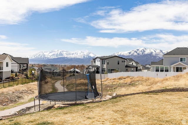 809 N 1490 E, Heber City, UT 84032 - view of yard featuring a trampoline, a residential view, and a mountain view