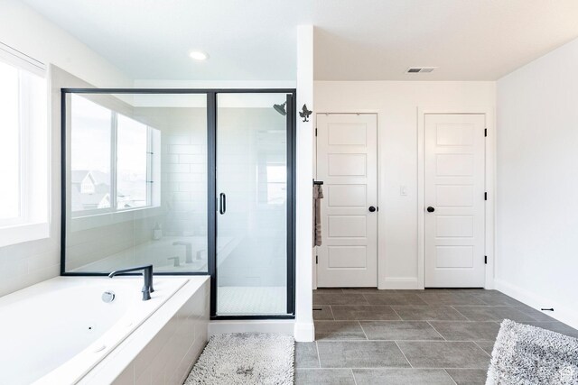 809 N 1490 E, Heber City, UT 84032 - full bath with a garden tub, a stall shower, baseboards, tile patterned floors, and recessed lighting