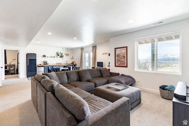809 N 1490 E, Heber City, UT 84032 - living area with light colored carpet, baseboards, and recessed lighting