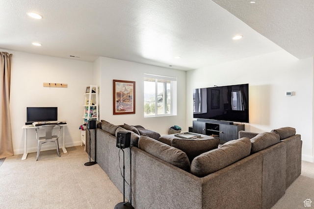 809 N 1490 E, Heber City, UT 84032 - living area featuring light carpet, recessed lighting, and baseboards