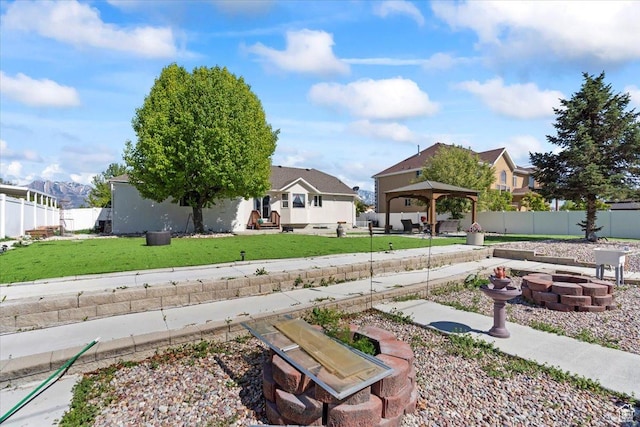 6268 S Faber Ln, Taylorsville, UT 84123 - view of yard with a gazebo, fence, and a residential view