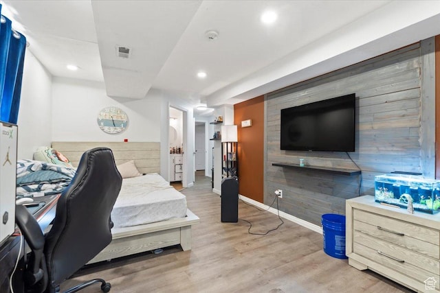 6268 S Faber Ln, Taylorsville, UT 84123 - bedroom with recessed lighting, baseboards, visible vents, and wood finished floors