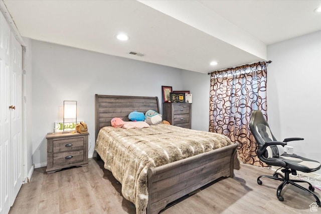 6268 S Faber Ln, Taylorsville, UT 84123 - bedroom featuring recessed lighting, baseboards, visible vents, and wood finished floors