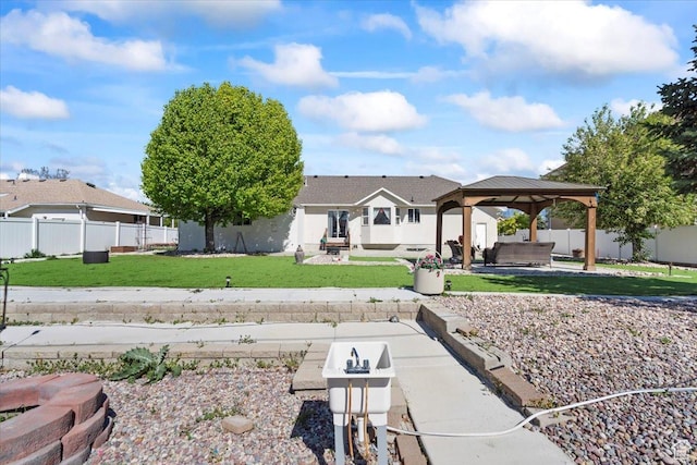 6268 S Faber Ln, Taylorsville, UT 84123 - exterior space with a yard, a gazebo, fence, and a patio area