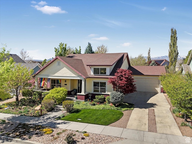 11606 S Radience Ln W, South Jordan, UT 84009 - view of front of house featuring a garage, a shingled roof, concrete driveway, and a porch