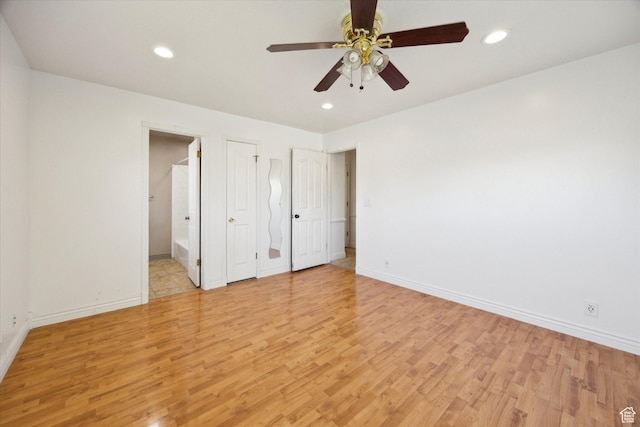 5350 S 3450 W, Roy, UT 84067 - unfurnished bedroom featuring baseboards, recessed lighting, and light wood finished floors