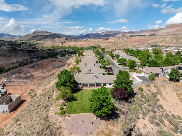 bird's eye view with a residential view and a mountain view