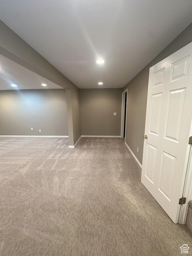 498 N 80 W, Lindon, UT 84042 - finished below grade area with baseboards, carpet flooring, and recessed lighting