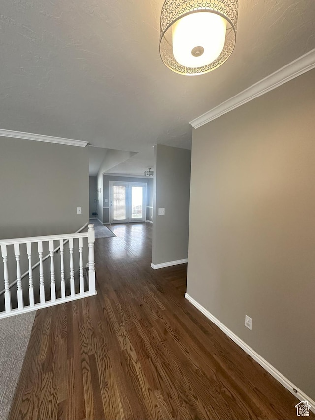 498 N 80 W, Lindon, UT 84042 - hallway featuring crown molding, baseboards, and wood finished floors