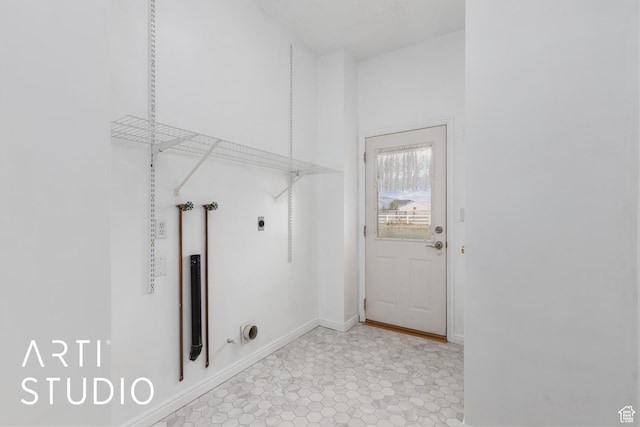 2732 S 4550 W, Taylor, UT 84401 - laundry area featuring baseboards, laundry area, and electric dryer hookup