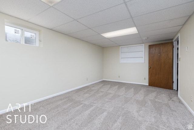 2732 S 4550 W, Taylor, UT 84401 - finished below grade area featuring baseboards, carpet flooring, and a drop ceiling