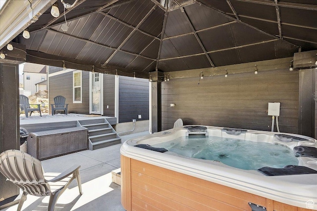 3511 N Willow Creek Ln E Unit 10, Eden, UT 84310 - view of patio with a gazebo and a hot tub