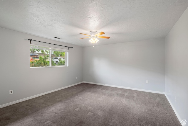639 N University Ave Unit 2, Provo, UT 84601 - carpeted spare room with a textured ceiling, ceiling fan, visible vents, and baseboards