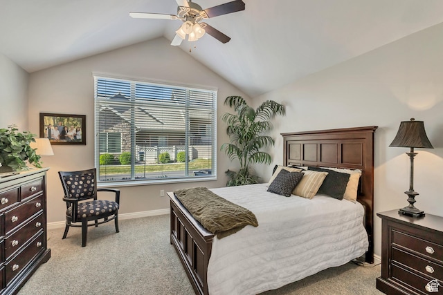 1889 S 910 W Unit B, Syracuse, UT 84075 - bedroom with baseboards, ceiling fan, light carpet, and vaulted ceiling