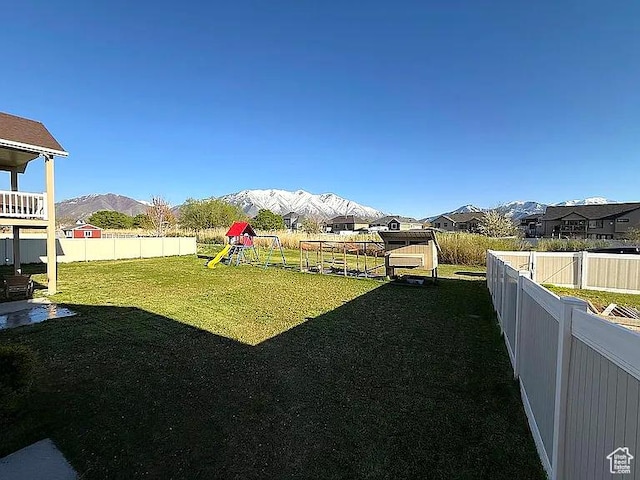 1350 S 849 W Unit 17D, Springville, UT 84663 - view of yard featuring a playground and a mountain view