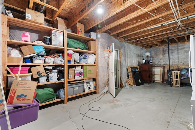 view of storage area