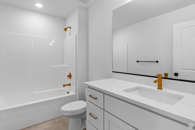 688 N 600 W Unit 104, Tremonton, UT 84337 - bathroom featuring vanity, bathing tub / shower combination, tile patterned flooring, and recessed lighting