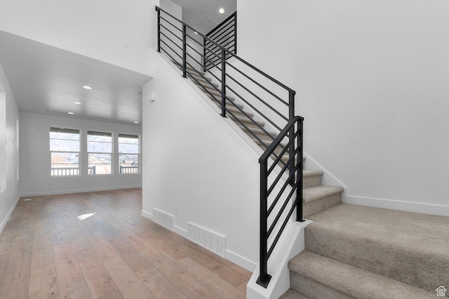 1446 N 3250 W, Provo, UT 84601 - staircase featuring baseboards, wood-type flooring, recessed lighting, and visible vents