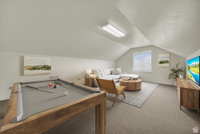 2948 W 150 N, Layton, UT 84041 - rec room with carpet, lofted ceiling, baseboards, and a textured ceiling