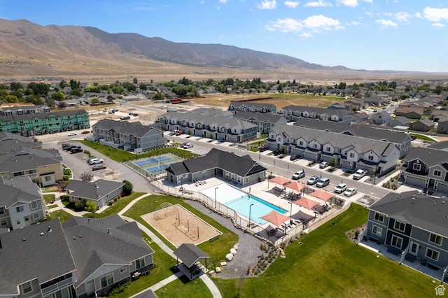 1914 E Thunder Ln N Unit 505, Eagle Mountain, UT 84005 - aerial view featuring a residential view and a mountain view