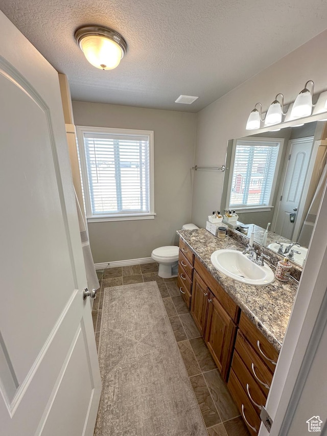 515 S Stump Hollow Rd, Garden City, UT 84028 - full bath featuring vanity, toilet, plenty of natural light, a textured ceiling, and baseboards