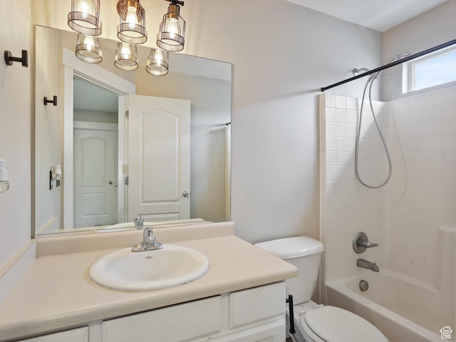 6785 W Callery Ln S, West Jordan, UT 84081 - full bathroom featuring vanity, shower / bathtub combination, and toilet