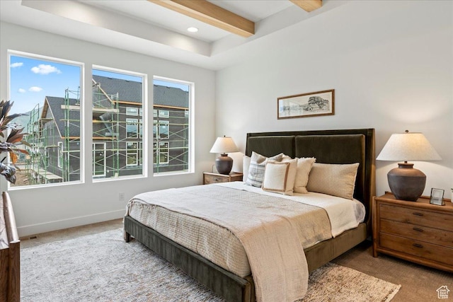 242 W Hillcrest Dr Unit 6, Spanish Fork, UT 84660 - carpeted bedroom featuring baseboards, recessed lighting, and beam ceiling