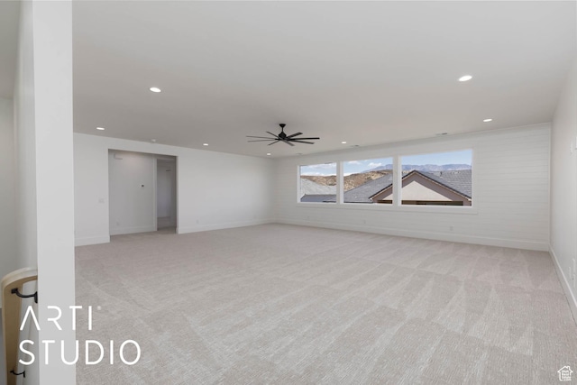 5220 W 2040 S, Hurricane, UT 84737 - unfurnished room with light carpet, a ceiling fan, recessed lighting, and baseboards