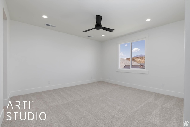 5220 W 2040 S, Hurricane, UT 84737 - carpeted empty room featuring a ceiling fan, recessed lighting, and baseboards