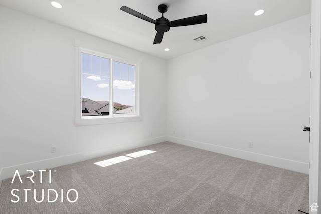5220 W 2040 S, Hurricane, UT 84737 - empty room with carpet, a ceiling fan, baseboards, and recessed lighting