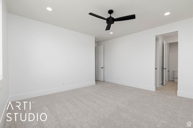 5220 W 2040 S, Hurricane, UT 84737 - empty room with light carpet, ceiling fan, recessed lighting, and baseboards