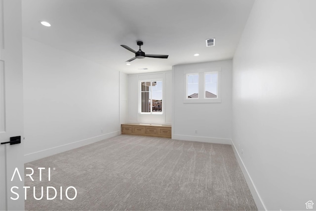 5220 W 2040 S, Hurricane, UT 84737 - unfurnished room with ceiling fan, light colored carpet, baseboards, and recessed lighting