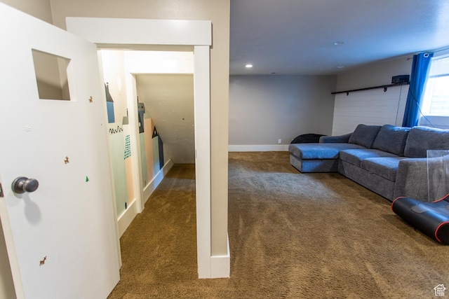 465 S Main St, Providence, UT 84332 - living area with recessed lighting, carpet flooring, and baseboards