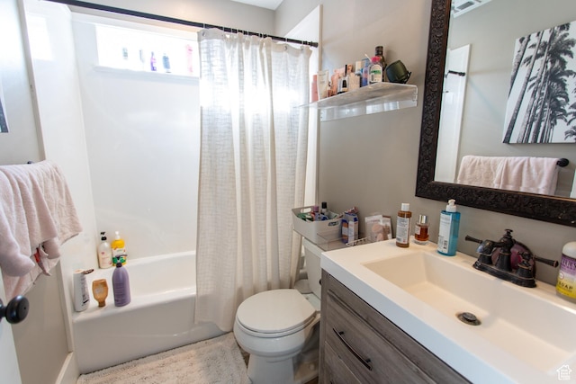 465 S Main St, Providence, UT 84332 - full bath featuring vanity, shower / bath combo, and toilet