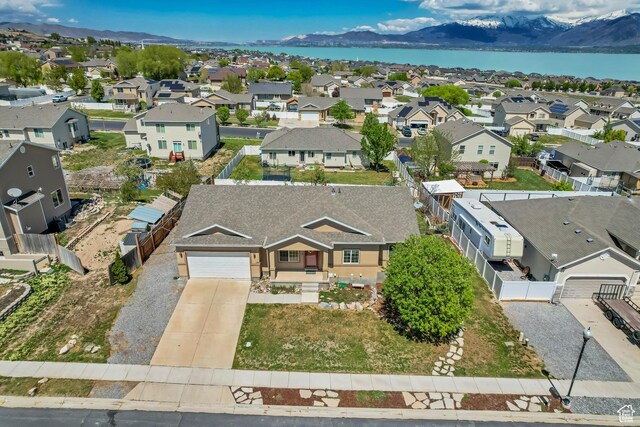 126 W Casi Way, Saratoga Springs, UT 84045 - aerial perspective of suburban area featuring a water and mountain view