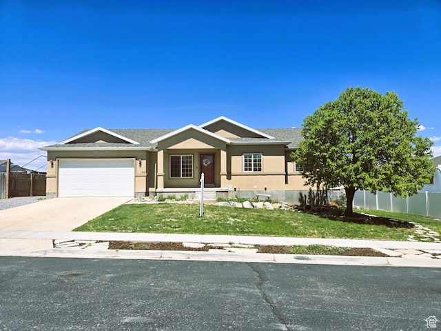 126 W Casi Way, Saratoga Springs, UT 84045 - ranch-style home featuring a garage, stucco siding, and driveway