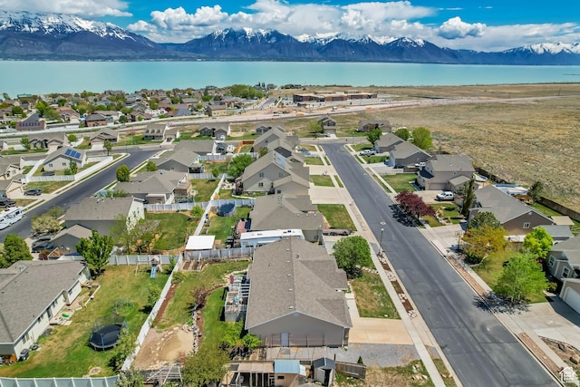 126 W Casi Way, Saratoga Springs, UT 84045 - aerial overview of property's location featuring a water and mountain view and nearby suburban area